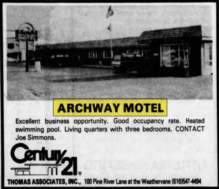 Archway Motel - Oct 1982 Motel Is For Sale (newer photo)